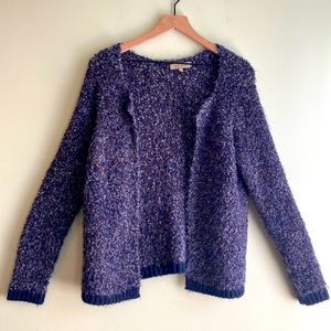 Silvia Novelli Boucle Wool Blend Open Front Cardigan